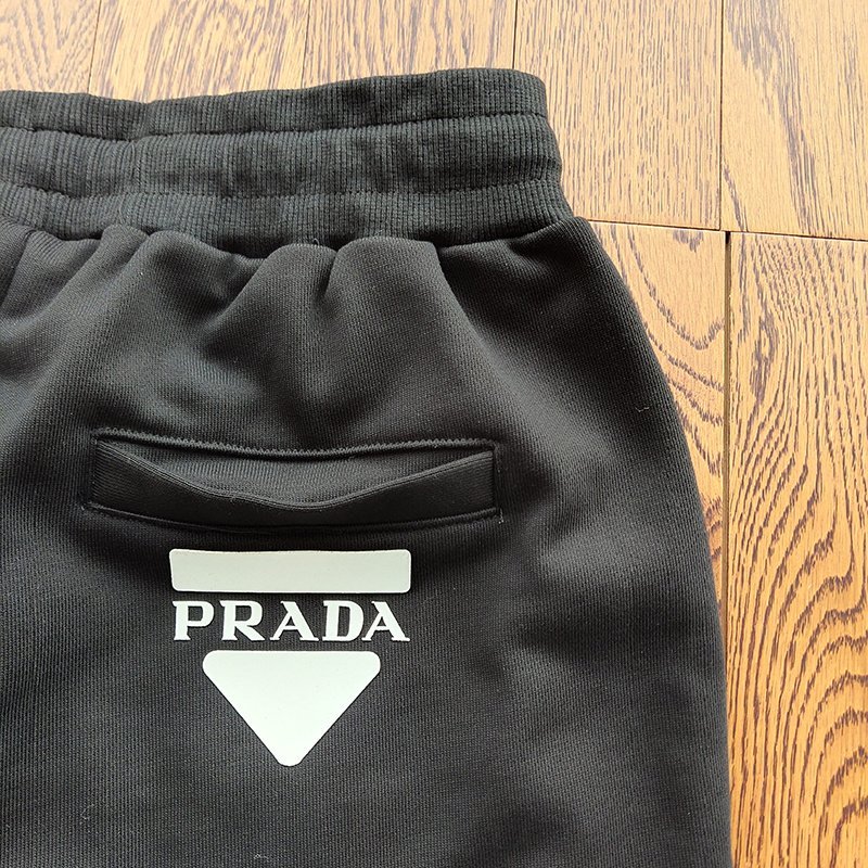 Штаны Prada With Logo Made Their Cotton "Black" фото № 3