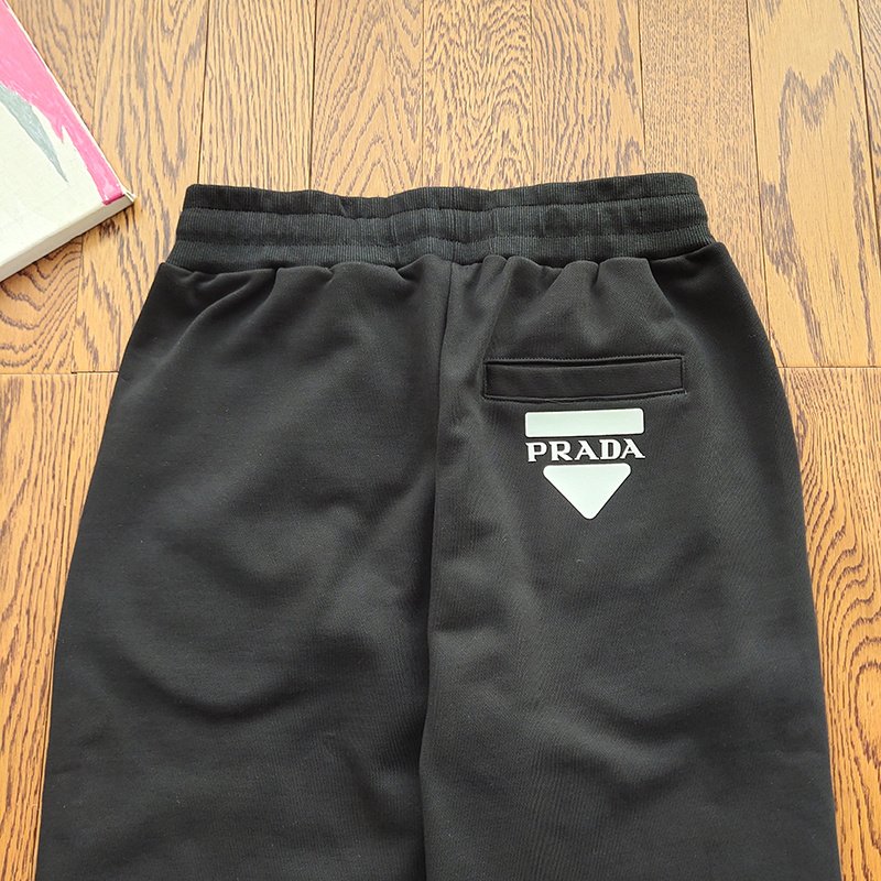 Штаны Prada With Logo Made Their Cotton "Black" фото № 4