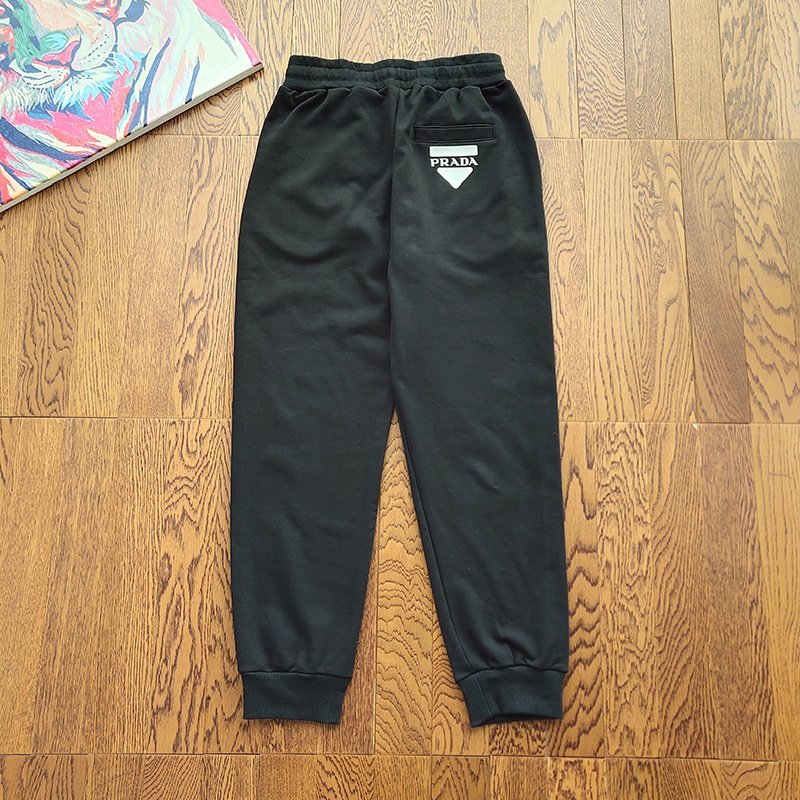 Штаны Prada With Logo Made Their Cotton "Black" фото № 5