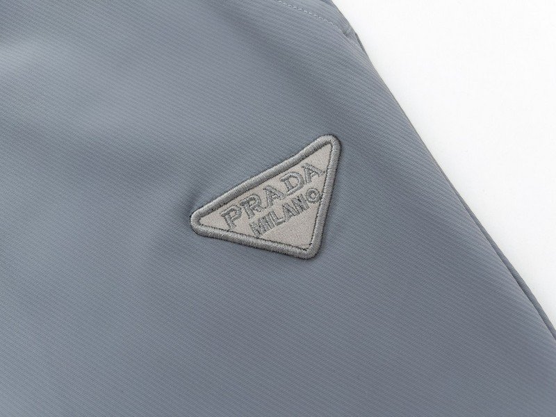 Штаны Prada With Triangular Insert Logo "Gray/Blue" фото № 8