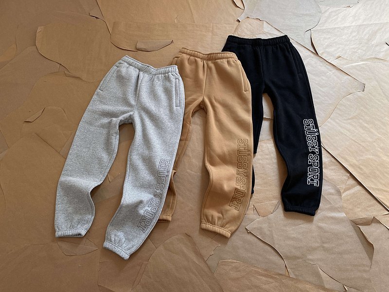 Спортивные штаны Stussy Vertical Wide Inscription "Brown" фото № 3