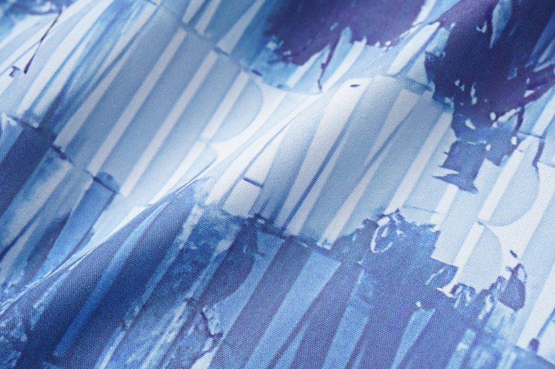 Рубашка Amiri Repeating Horisontal Logo Inscription "Blue" фото № 7