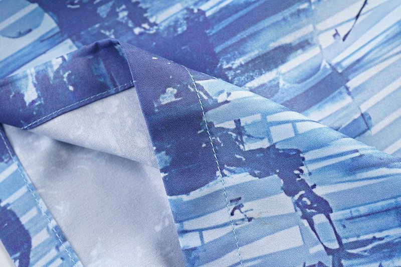 Рубашка Amiri Repeating Horisontal Logo Inscription "Blue" фото № 6