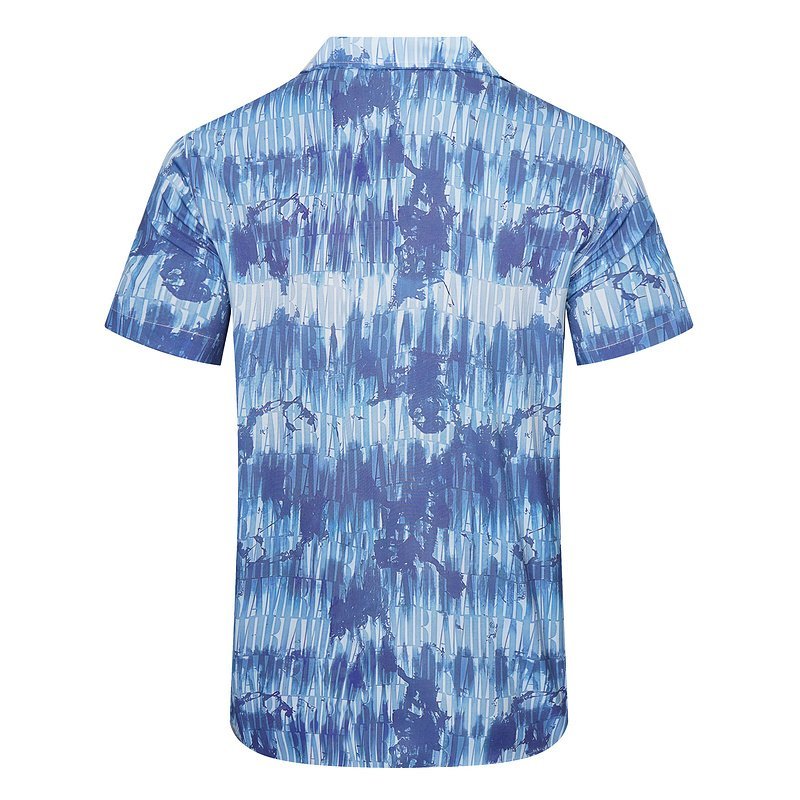 Рубашка Amiri Repeating Horisontal Logo Inscription "Blue" фото № 2