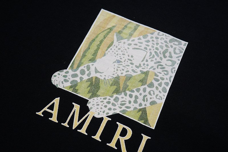 Футболка Amiri Leopard Inside Green Rectangle Print "Black" фото № 3