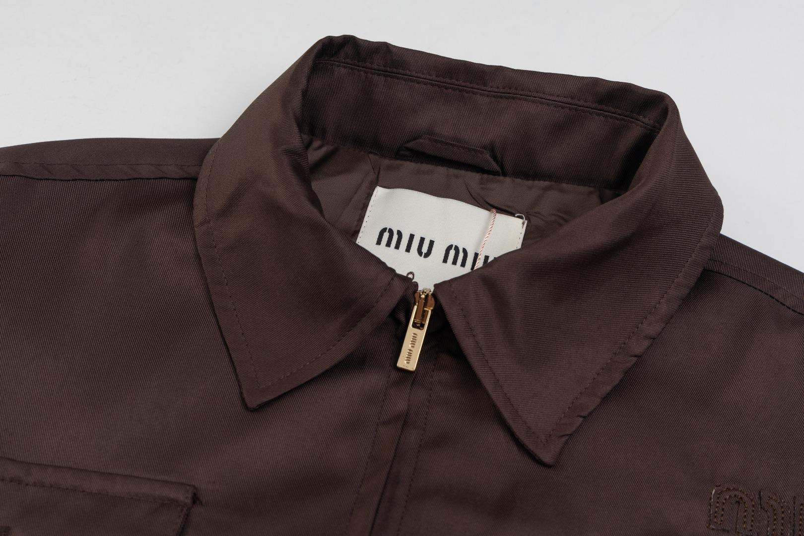Куртка-бомбер Miu Miu Front Pockets "Brown" фото № 3