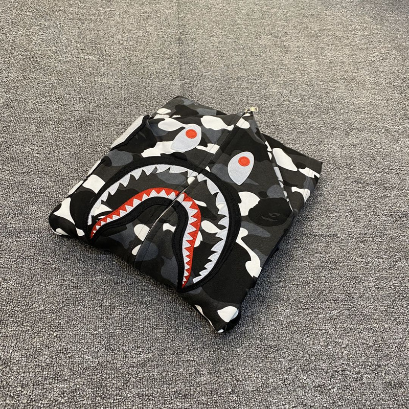 Худи ZIP A Bathing Ape Original Hood "Black/White/Gray" фото № 6