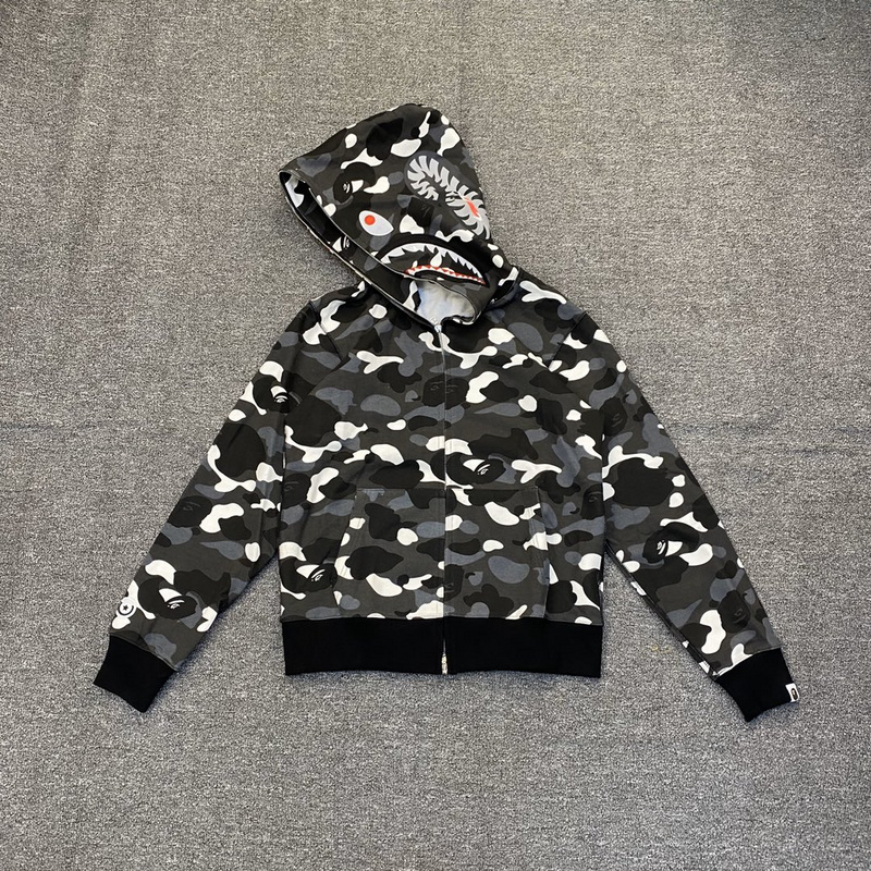 Худи ZIP A Bathing Ape Original Hood "Black/White/Gray" фото № 7