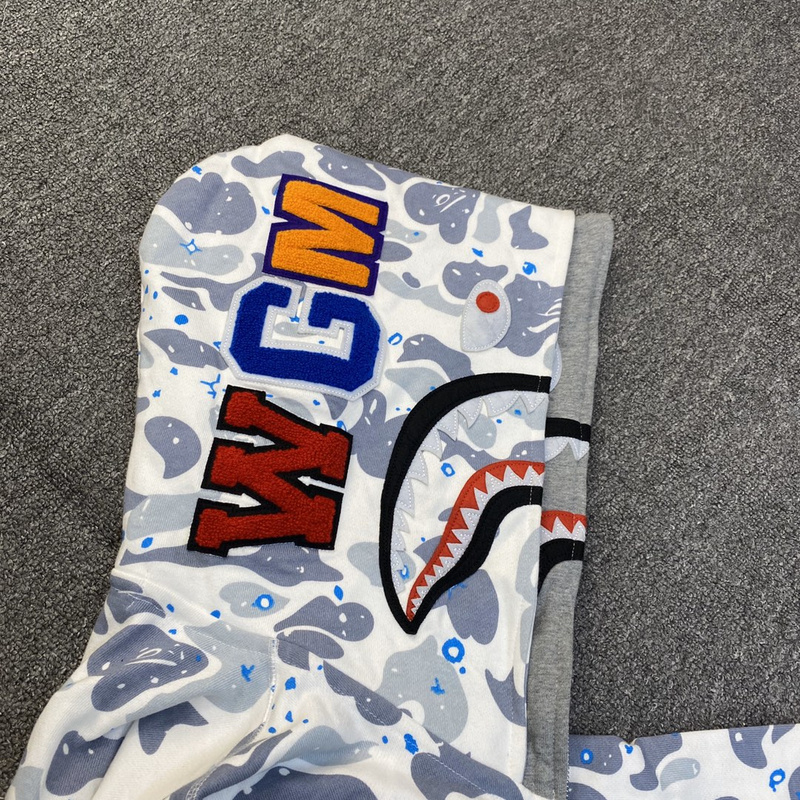 Худи A Bathing Ape Imitation Of A Double Hood "White/Blue" фото № 2