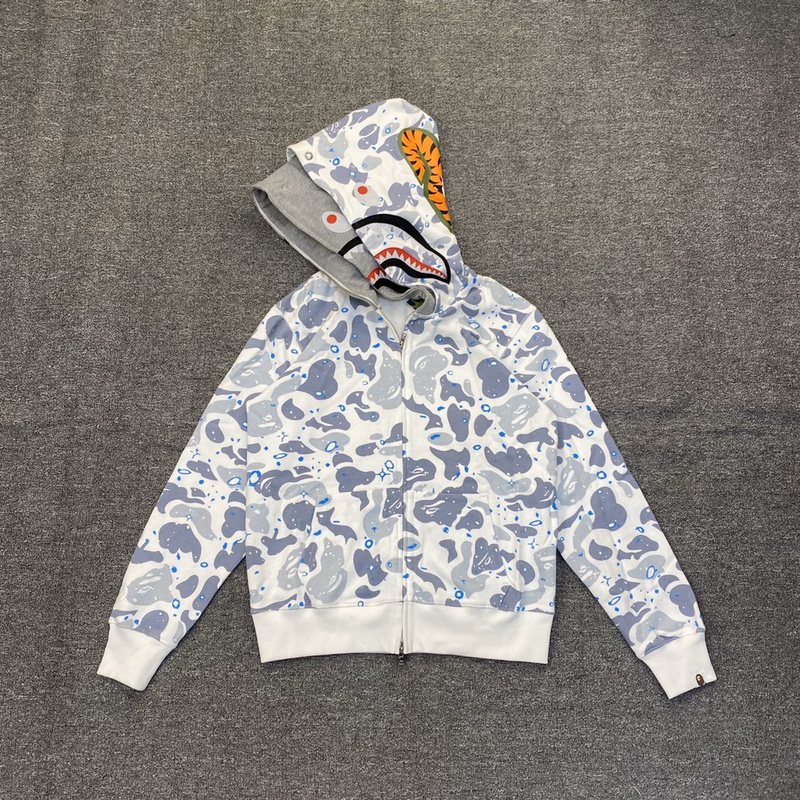 Худи A Bathing Ape Imitation Of A Double Hood "White/Blue" фото № 5