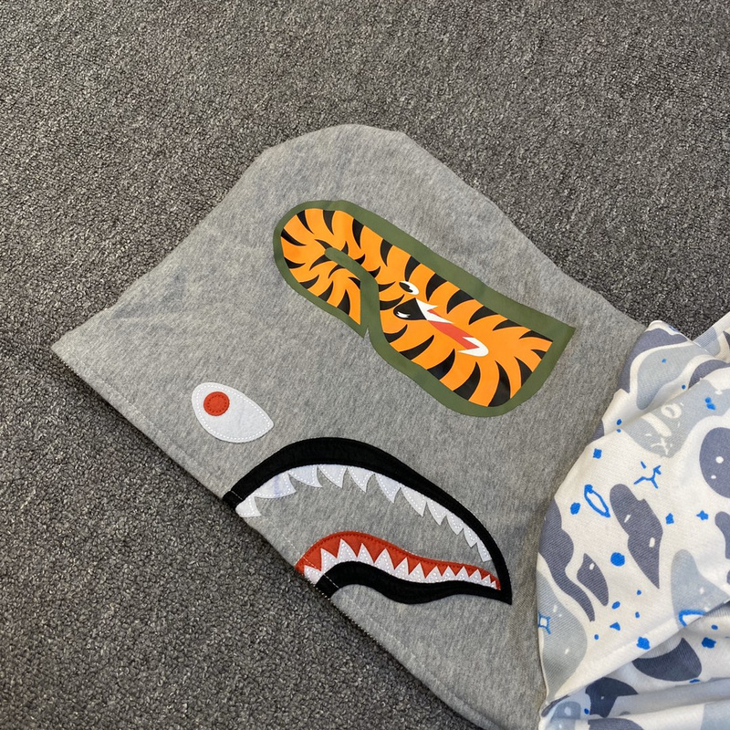 Худи A Bathing Ape Imitation Of A Double Hood "White/Blue" фото № 6