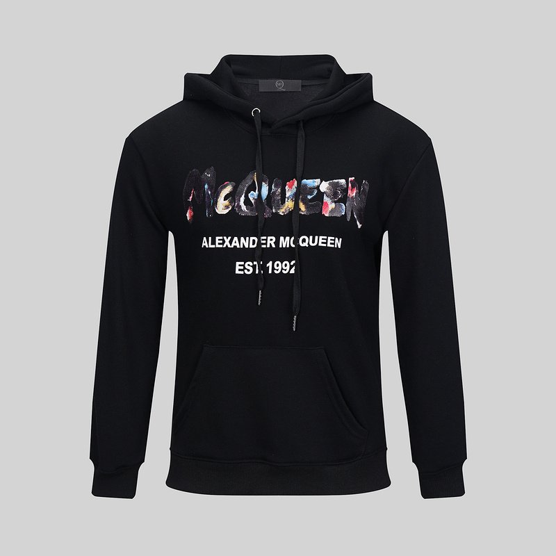 Худи Alexander Mcqueen Logo McQueen EST 1992 "Black" фото № 6