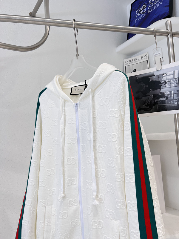Худи Gucci With Stripes On The Sleeves ZIP "White" фото № 2