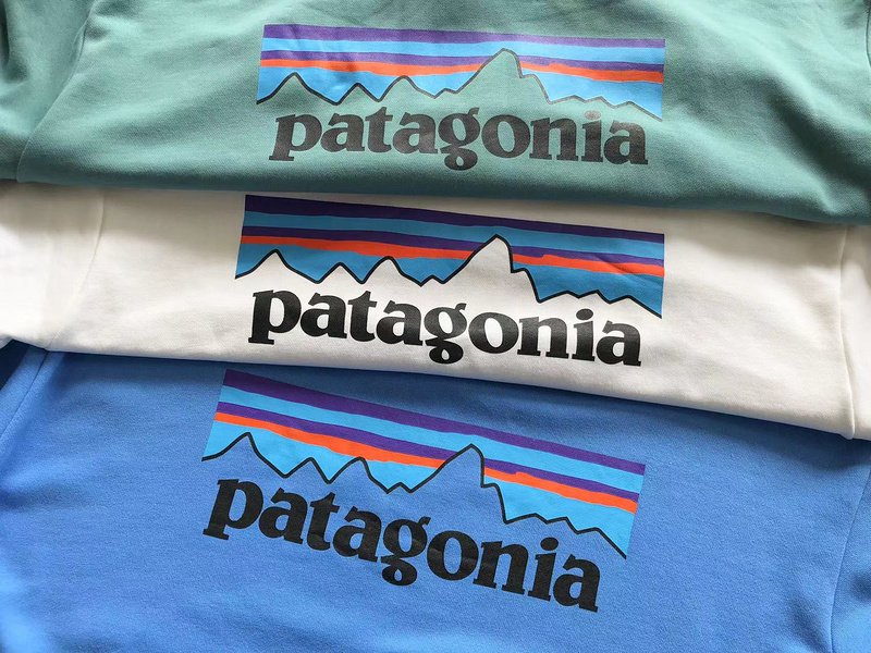 Худи Patagonia Mountain Landscape With Colorful Stripes Front Print "White" фото № 4