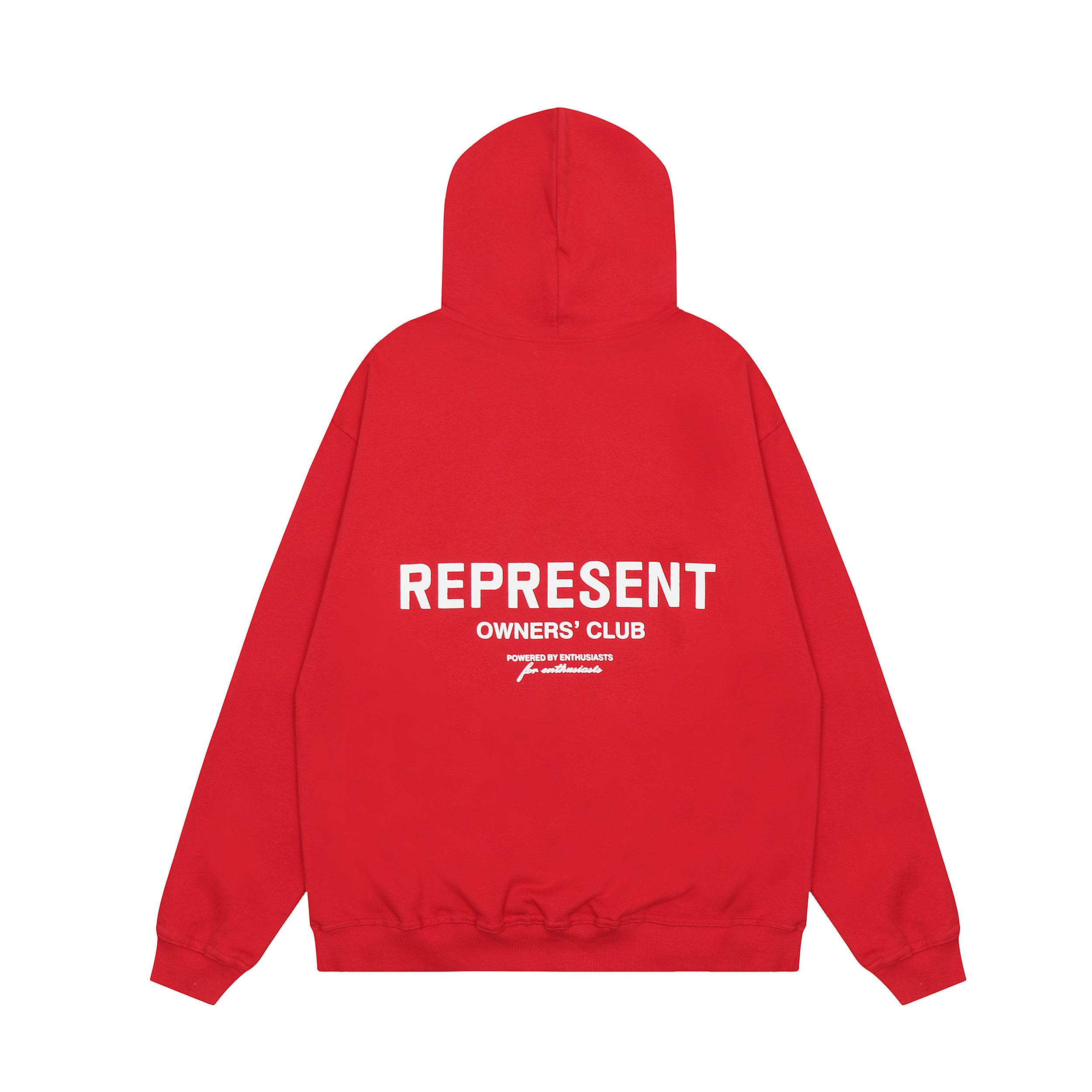 Худи Represent White Frontside Logo Represent Owners Club "Red" фото № 2