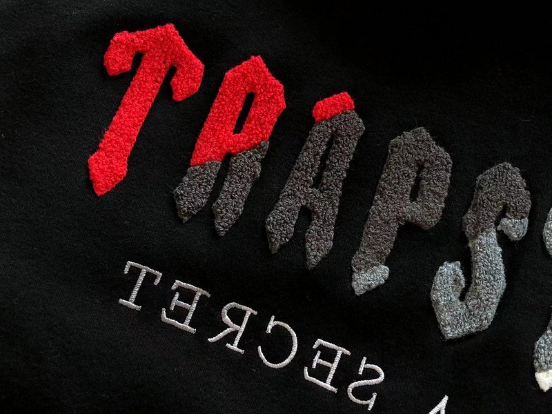 Худи Trapstar Wide Front Pocket And Multicolor Logo "Black" фото № 6