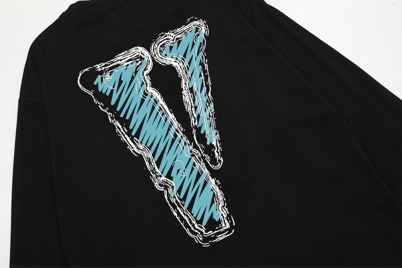 Свитшот Vlone Drawn Blue Letter V "Black" фото № 3