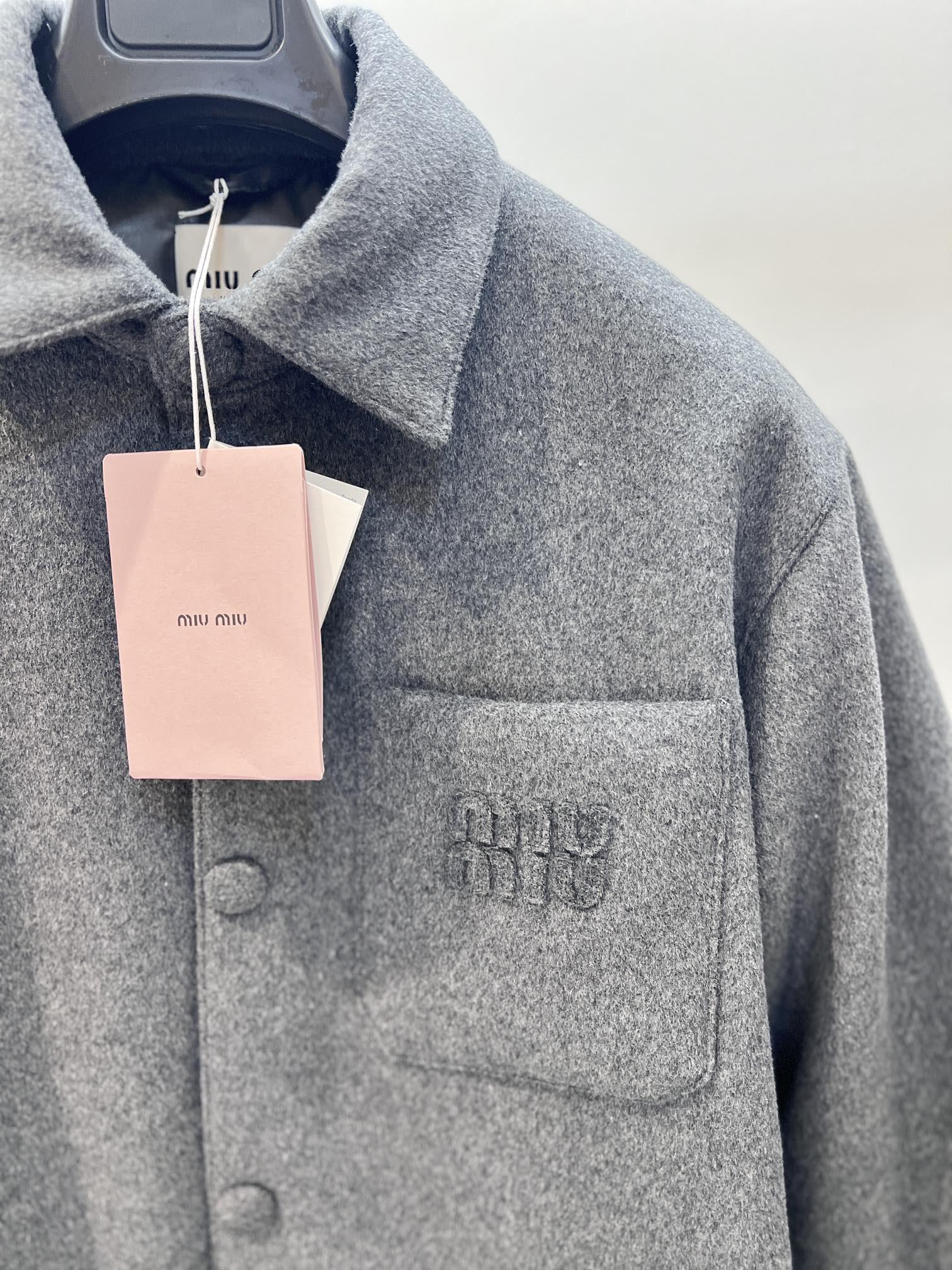 Куртка-рубашка Miu Miu Blank "Gray" фото № 3