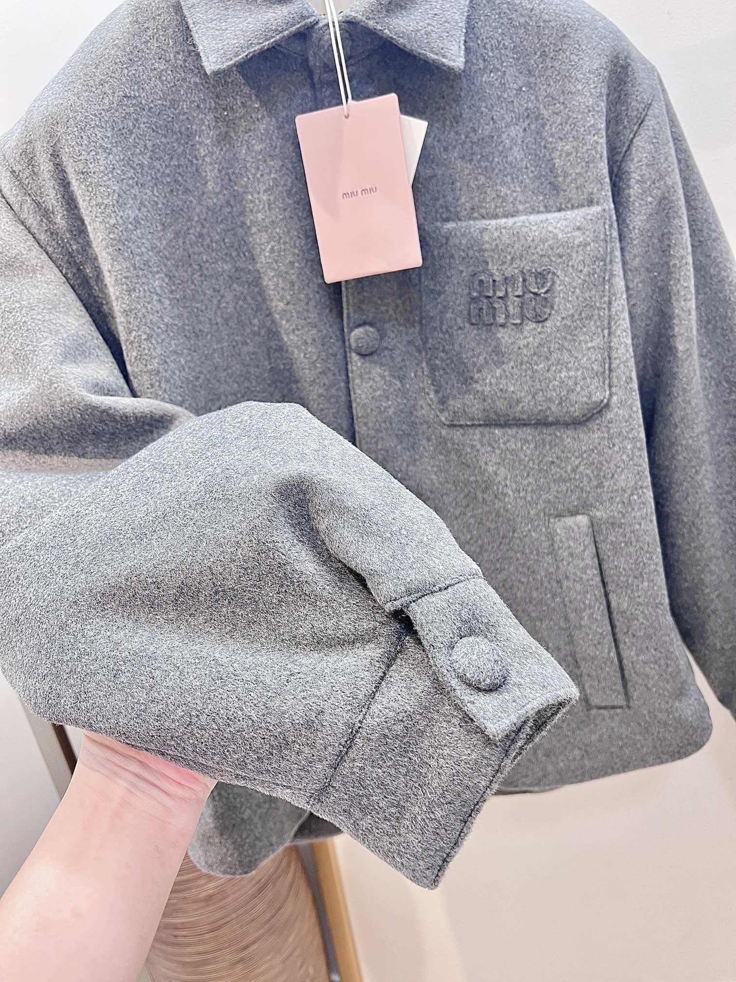 Куртка-рубашка Miu Miu Blank "Gray" фото № 8