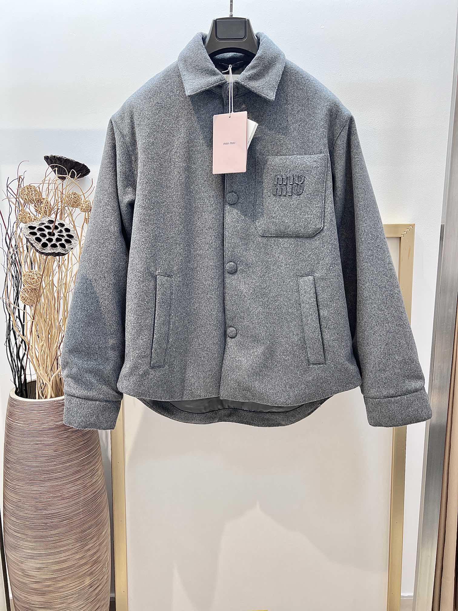 Куртка-рубашка Miu Miu Blank "Gray" фото № 2