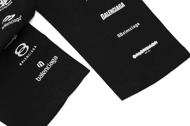 Лонгслив Balenciaga With Print Of Small Logos "Black" фото № 4