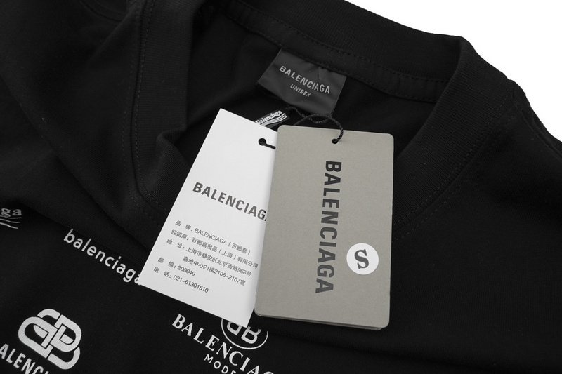 Лонгслив Balenciaga With Print Of Small Logos "Black" фото № 7