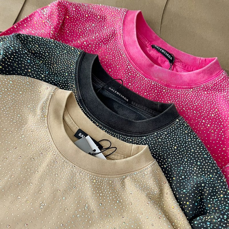 Лонгслив Balenciaga Glitter Decoration Front "Pink" фото № 2