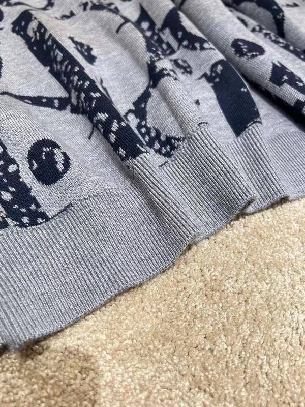 Лонгслив Christian Dior Frayed Print Dark Logos "Purple" фото № 4