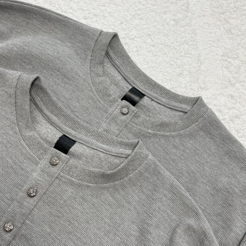 Футболка Chrome Hearts Long Sleeves Buttons "Gray" фото № 3