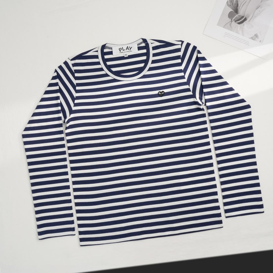 Лонгслив Comme des Garçons Play Black Heart "Navy Blue" фото № 2