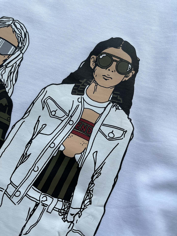 Футболка Fendi People "White" фото № 3