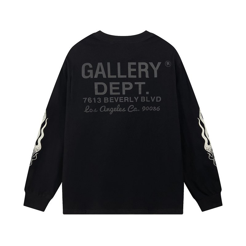 Лонгслив Gallery Dept Flame On The Sleeves "Black" фото № 8