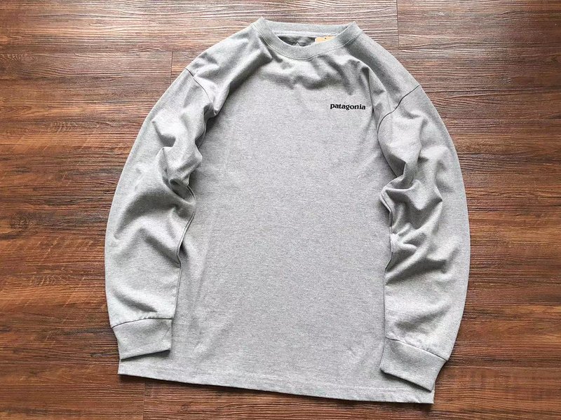 Лонгслив Patagonia Plain Background With Mountain View Inside Rectangle "Gray" фото № 2