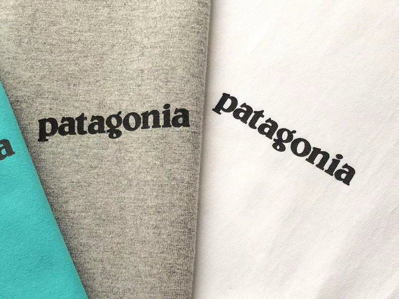 Лонгслив Patagonia Plain Background With Mountain View Inside Rectangle "Gray" фото № 5