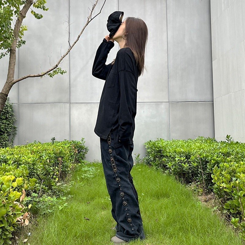 Брюки Kapital Casual Streetwear Flared "Dark Blue" фото № 8