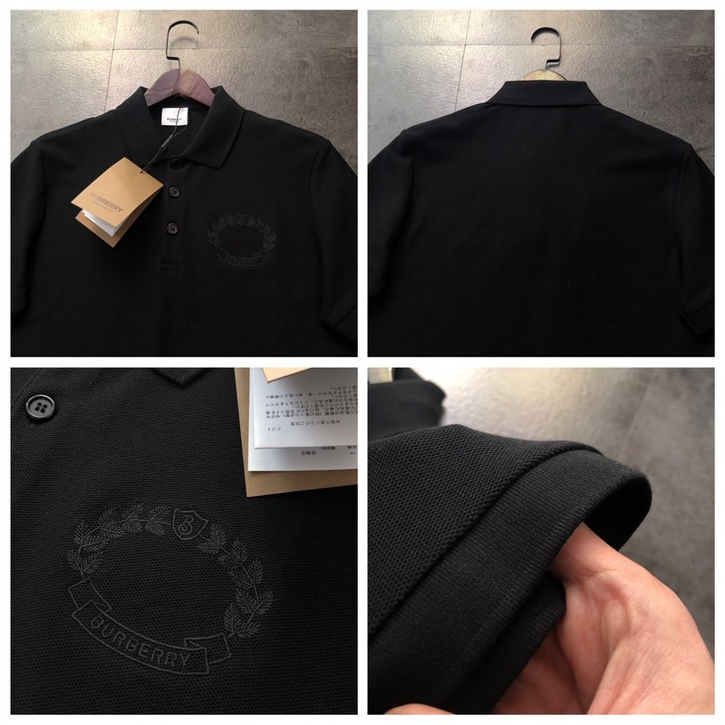 Поло Burberry With Leafy Pattern "Black" фото № 2