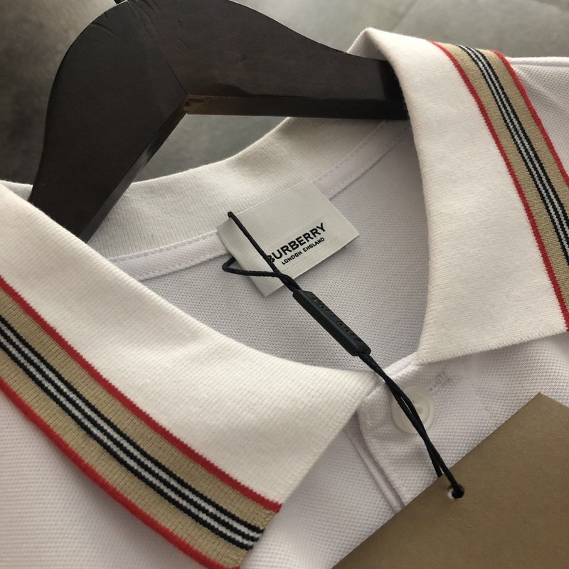 Поло Burberry With A Logo Stamp "White" фото № 8