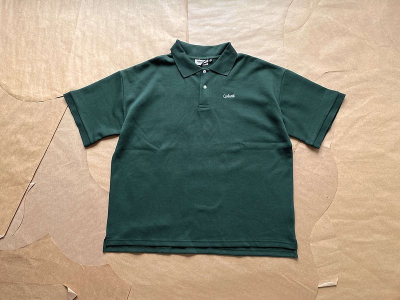Поло Carhartt With White Text Logo "Green" фото № 3