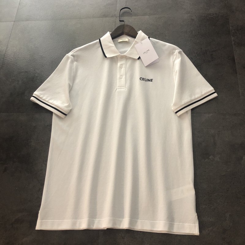 Поло Celine Embroidered Logo "White" фото № 6