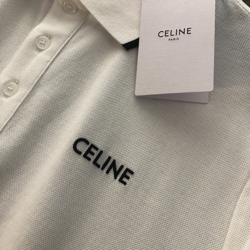 Поло Celine Embroidered Logo "White" фото № 9