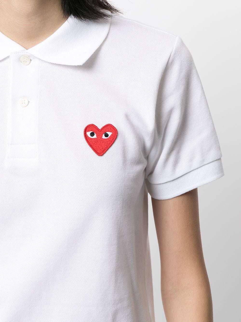 Поло Comme des Garcons Play Red Heart Eyes "White" фото № 5