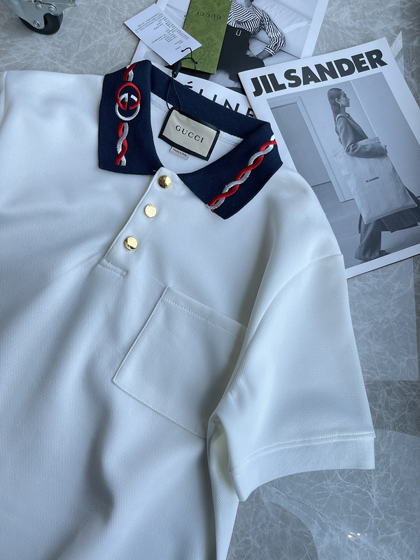 Поло Gucci With Branded Buttons "White" фото № 3