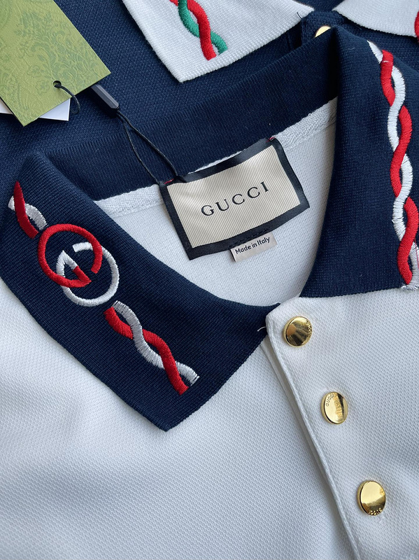 Поло Gucci With Branded Buttons "White" фото № 4
