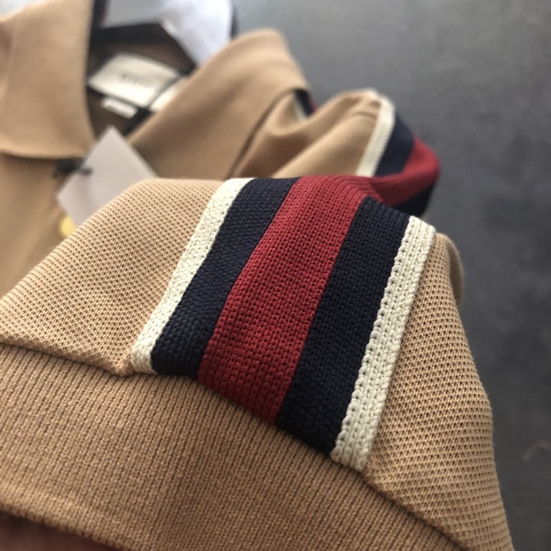 Поло Gucci With Red Stripe On The Sleeves "Brown" фото № 4