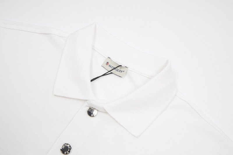 Поло Moncler With Stripes And Logo On The Left "White" фото № 5