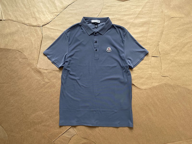 Поло Moncler With Logo Brand "Blue/Gray" фото № 2