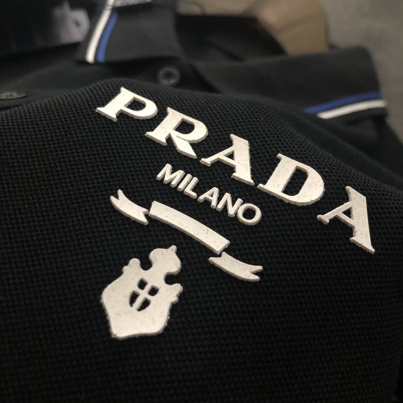 Поло Prada With Logo Brand - Cotton "Black" фото № 4