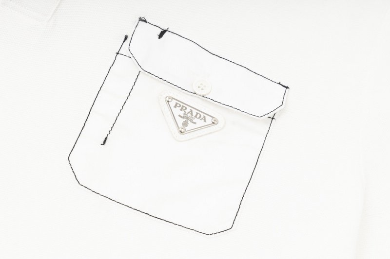 Поло Prada With A Sewn-In Pocket "White" фото № 8