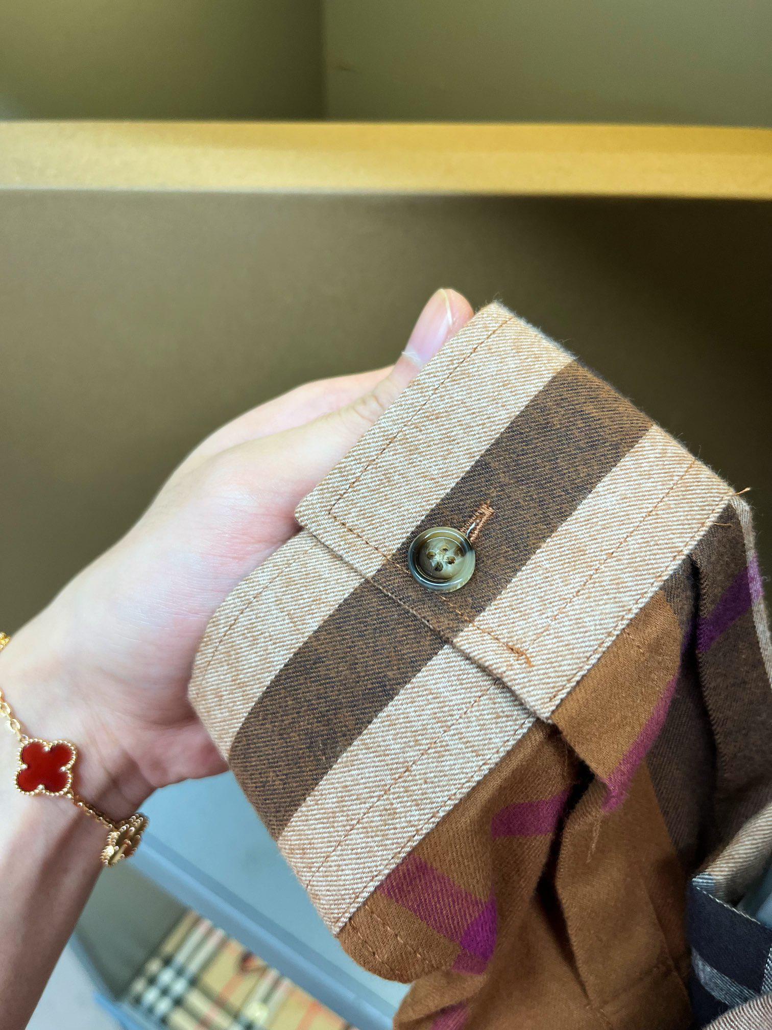 Рубашка Burberry Print Red And White And Black Lines "Brown" фото № 8