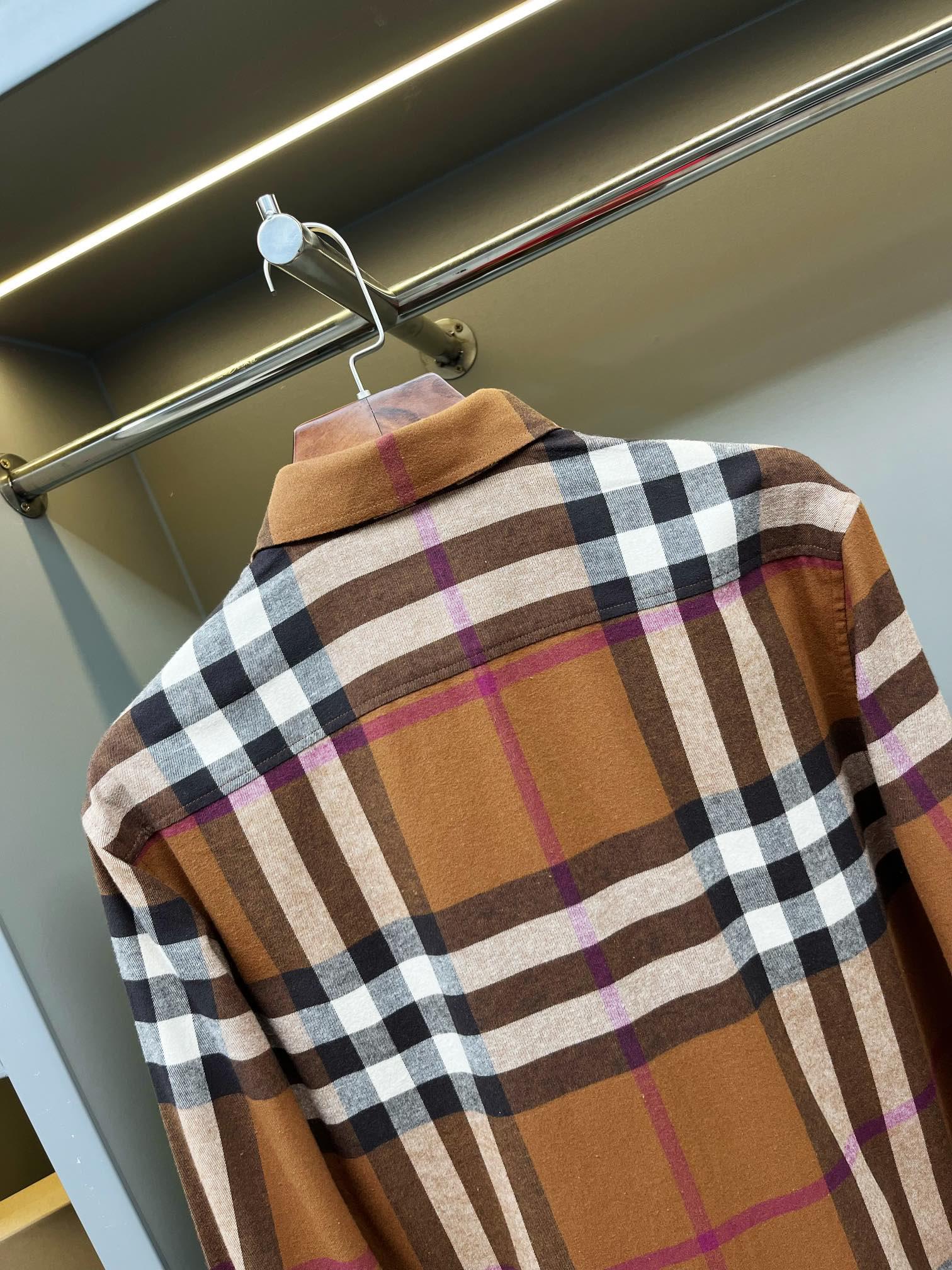 Рубашка Burberry Print Red And White And Black Lines "Brown" фото № 7